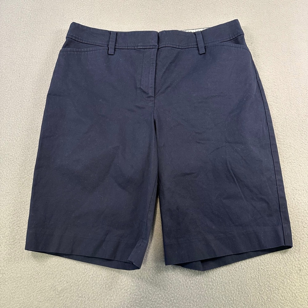 Talbots Perfect Short Navy Blue Chino Bermuda Shorts Size 10 10.5 Inseam